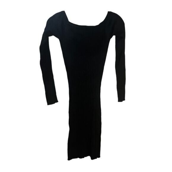 NWOT Black Ribbed Cut Out Long Sleeve Mini Dress Small‎ - Picture 2 of 5